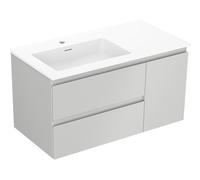 Mexen Orio armoire de salle de bain 90 cm avec lavabo Otis gauche, 2S, 1D, gris mat/blanc mat - 91A13-09047-3-BBFFF62-W18L01 85905 5905315775313