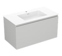 Mexen Orio armoire de salle de bains 90 cm avec lavabo Otis, 1 tiroir, gris mat/blanc mat - 91A10-09047-1-BF62-W18M01 82878 5905315485502