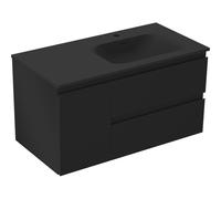 Mexen Orio armoire de salle de bains 90 cm avec lavabo Vela droit, 2T, 1P, noir mat - 91A13-09047-3-BBFFF71-W23P71 86012 5905315776389