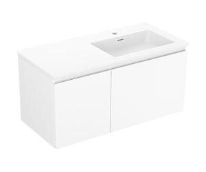 Mexen Orio meuble de salle de bain 100 cm avec lavabo Otis à droite, 1S, 1D, blanc mat - 91A13-10047-3-BBFF01-W18P01 85774 5905315773685