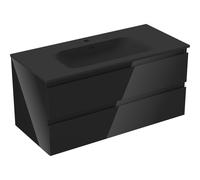 Mexen Orio meuble de salle de bain 100 cm avec lavabo Vela, 2 tiroirs, noir brillant/noir mat - 91A10-10047-2-BFF70-W23M71 84613 5905315492470