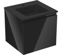 Mexen Orio meuble de salle de bain 50 cm avec lavabo Otis, 1 tiroir, noir brillant/noir mat - 91A10-05047-1-BF70-W18M71 82829 5905315485182