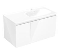 Mexen Orio meuble de salle de bain 90 cm avec vasque Vela droite, 1S, 1D, blanc brillant - 91A13-09047-3-BBFF00-W23P00 85847 5905315774576