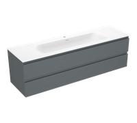 Mexen Orio meuble de salle de bains 160 cm avec lavabo Vela, 2 tiroirs, graphite mat / blanc mat - 91A10-16047-2-BFF66-W23M01 84630 5905315493446