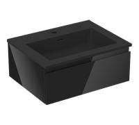 Mexen Orio meuble de salle de bains 60 cm avec lavabo Otis, 1 tiroir, noir brillant/noir mat - 91A10-06023-1-BF70-W18M71 81746 5905315483201