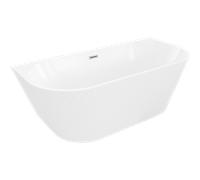 Mexen Oris baignoire autoportante murale rainurée 170 x 80 cm, blanche, trop-plein chromé - 52871708000-01 77232 5905315623478