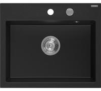 Mexen Oscar Evier en granit 1 bassin 580 x 490 mm, noir, siphon chrome - 6519581000-77