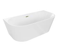 Mexen Oval baignoire autoportante adossée 170 x 80 cm, blanche, trop-plein doré - 52671708000-50 46140 5905315381934