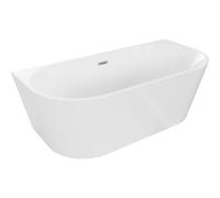 Mexen Oval baignoire autoportante murale 160 x 80 cm, blanche, trop-plein nickel brossé - 52671608000-97 46127 5905315381804