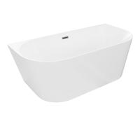 Mexen Oval Slim baignoire autoportante adossée 170 x 80 cm, blanche, trop-plein gris fusil brossé - 52661708000-66 61686 5905315576538
