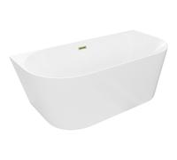 Mexen Oval Slim baignoire autoportante murale 170 x 80 cm, blanche, trop-plein doré - 52661708000-50 61682 5905315576491