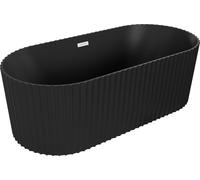 Mexen Paola baignoire autoportante striée 150 x 75 cm, noir mat, trop-plein blanc - 52721507571-20