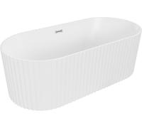 Mexen Paola baignoire autoportante striée 170 x 80 cm, blanc mat, trop-plein chromé - 52721708001-01