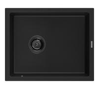 Mexen Pedro évier de cuisine en granit 1 bac 560 x 460 mm, noir, siphon noir - 6508561000-77-B 16333 5905315013088