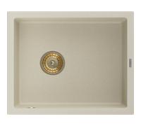 Mexen Pedro évier en granit 1 bac 560 x 460 mm, beige, siphon doré - 6508561000-69-G 16175 5905315011848