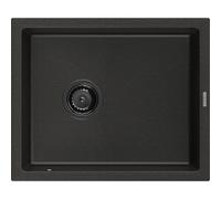 Mexen Pedro évier en granit 1 bac 560 x 460 mm, noir/or métallique, siphon noir - 6508561000-75-B 16331 5905315013064