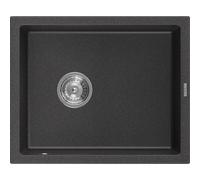 Mexen Pedro évier en granit 1 bac 560 x 460 mm, noir moucheté, siphon chrome - 6508561000-76 4002 5907709194298