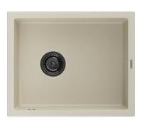 Mexen Pedro évier en granite à 1 bac 560 x 460 mm, beige, siphon noir - 6508561000-69-B 16328 5905315013033