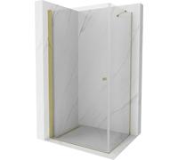 Mexen Pretoria cabine de douche avec porte battante 70 x 90 cm, Transparent, Or - 852-070-090-50-00