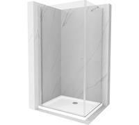 Mexen Pretoria cabine de douche battante 90 x 100 cm, transparent, chromé + receveur Flat - 852-090-100-01-00-4010 4654 5907709175716