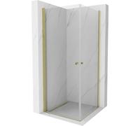 Mexen Pretoria Duo cabine de douche avec porte battante 80 x 80 cm, Transparent, Or - 852-080-080-50-00-02