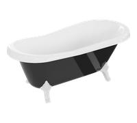 Mexen Retro baignoire autoportante 150 x 73 cm, blanc/noir, pieds blancs - 53251507375-20 2434 5907709106505