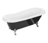 Mexen Retro baignoire autoportante 170 x 75 cm, blanc/noir, pieds chromés - 53251707575-00 2451 5907709106512