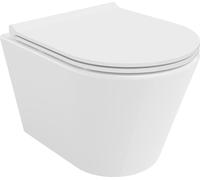 Mexen Rico Cuvette de WC Rimless Tornado avec abattant Slim à fermeture lente, en plastique thermodurci, blanc brillant - 30720500T
