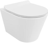 Mexen Rico Cuvette de WC sans rebord avec plaque mince à chute lente, duroplast, blanc - 30720100