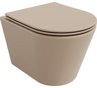 Mexen Rico Cuvette de WC sans rebord avec plaque mince à chute lente, duroplast, cappuccino mat - 30724064