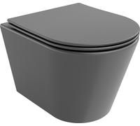 Mexen Rico Cuvette de WC sans rebord avec plaque mince à chute lente, duroplast, Dark Matte Black - 30724071