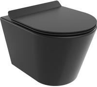 Mexen Rico Cuvette de WC sans rebord avec plaque mince à chute lente, duroplast, noir mat - 30720185