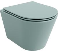 Mexen Rico Cuvette de WC sans rebord avec plaque mince à chute lente, duroplast, vert mat clair - 30724048