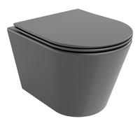 Mexen Rico cuvette WC Rimless avec abattant à descente lente slim, duroplast, gris foncé mat - 30724071 4392 5907709190672