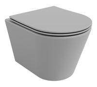 Mexen Rico cuvette WC sans rebord avec abattant slim à descente progressive, duroplast, gris clair mat - 30724061 4389 5907709190665
