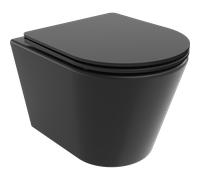 Mexen Rico cuvette wc Rimless avec abattant à descente ralentie slim, duroplast, noir mat - 30721085 4384 5907709128965
