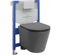 Mexen Rico ensemble encastrable WC châssis Fenix XS-F avec cuvette WC et abattant à descente progressive, gris foncé mat 13113 5907709163898