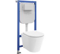 Mexen Rico ensemble encastré WC bâti-support Tex E avec cuvette de WC et abattant à descente progressive, blanc 101300 5907931046358