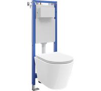 Mexen Rico ensemble encastré WC cadre étroit, d'angle Tex W avec cuvette WC Tornado et abattant à descente progressive, blanc 101339 5907931046747