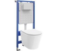 Mexen Rico ensemble encastré WC cadre pneumatique Tex Air Slim avec cuvette WC Tornado et abattant à descente lente, blanc 101330 5907931046655