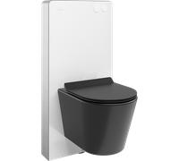 Mexen Rico ensemble encastré WC châssis pneumatique Tex Air G avec cuvette WC Tornado et abattant à descente lente, noir mat 101376 5907931048703