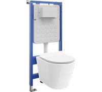 Mexen Rico ensemble encastré WC châssis pneumatique Tex Air Slim avec cuvette WC et siège à descente progressive, blanc 101282 5907931046174