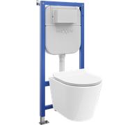 Mexen Rico ensemble encastré WC châssis Tex E avec cuvette WC Tornado et abattant à descente lente, blanc - 610930724000T 101316 5907931046518