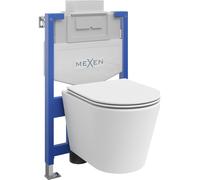 Mexen Rico ensemble WC encastré cadre Fenix XS-U avec cuvette WC et abattant à descente lente, blanc mat - 68530724001 13028 5907709163652