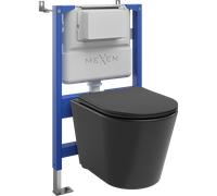 Mexen Rico ensemble WC encastré châssis pneumatique Tex Air XS-F avec cuvette WC Tornado et abattant à descente ralentie, 101367 5907931048611