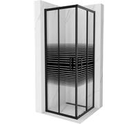 Mexen Rio cabine de douche carrée 70 x 70 cm, bandes noires, noire - 860-070-070-70-20 14390 5907709147195