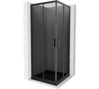 Mexen Rio cabine de douche carrée 70 x 70 cm, graphite, noir + receveur Flat, noir - 860-070-070-70-40-4070B 14714 5907709154155