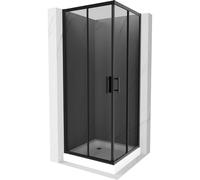 Mexen Rio cabine de douche carrée 80 x 80 cm, graphite, noire + receveur Rio, blanc - 860-080-080-70-40-4510 14461 5907709149915