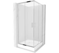 Mexen Rio cabine de douche carrée 90 x 90 cm, givrée, chrome + receveur Rio, blanc - 860-090-090-01-30-4510 13411 5907709166295