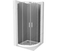 Mexen Rio cabine de douche demi-circulaire 80 x 80 cm, graphite, chrome + receveur plat, blanc - 863-080-080-01-40-4110 13370 5907709165816